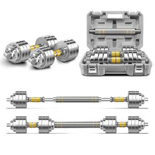 Load image into Gallery viewer, PHOEROS Adjustable Dumbbell Set - 44/66/88 LBS weights set, Dumbbell Barbell 3 in 1, Steel Dumbbells Pair with Connecting Rod for Adults Women Men Fitness Workout, Home Gym Exercise Training Equipment (88lbs)
