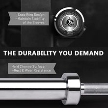 Load image into Gallery viewer, LIONSCOOL 7ft Olympic Barbell (Silver Chrome, 1500LBS, No Center Knurl)
