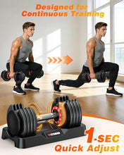Load image into Gallery viewer, Rendpas Adjustable Dumbbells of 2, 1-Sec Weights Dumbbells Set, 5 in 2 Free Adjustable with Anti-Slip Texture Handle, Weight Set For Home Gym Suit both Men and Women
