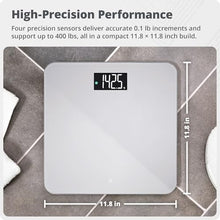 Load image into Gallery viewer, Greater Goods AccuCheck Digital Scale for Body Weight - Accurate Digital Bathroom Scale with High-Precision Sensors, Large Easy-to-Read Backlit Display, 400 lb Capacity, Auto Step-On (Gray)
