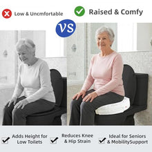 Load image into Gallery viewer, XYRONICA Toilet Seat Riser Cushion, 3 Inch Padded Toilet Seat Cushion for Seniors, High-Density Foam with Velcro Fastening, Stable &amp; Non-Slip, Fits Standard &amp; Elongated Toilets
