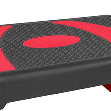 Load image into Gallery viewer, BalanceFrom 31-Inch Lightweight and Portable Aerobic Workout Stepper Platform with Adjustable Height and Raisers, for Home Workout, Black/Red
