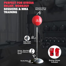 Load image into Gallery viewer, MAHIPAR Punching Bag with Stand for Adults &amp; Teens - Heavy Punching Bag, Boxing Bag &amp; Boxing Equipment Set with Reflex Bag, Speed Bag &amp; Gloves - Adjustable Height for MMA, Kickboxing &amp; Cardio Training
