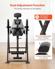 Load image into Gallery viewer, VEVOR Inversion Table, 300 lbs Capacity Heavy Duty Back Inverter Stretcher, Inverted Table with Stable Structure, Dual-Roller Locking, Decompression Tables for Shoulders, Neck, Back, Knees
