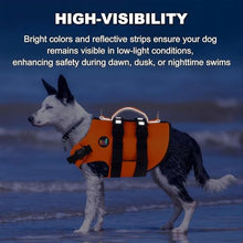 Load image into Gallery viewer, Dogcheer Dog Harness Life Jacket, High Buoyancy Neoprene Dog Life Vest for Swimming Boating, Adjustable Puppy Swim Vest Reflective Pet Float Vest for Small Medium Large Dogs - Orange, S
