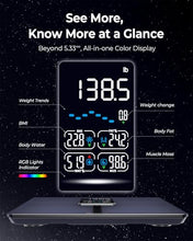 Load image into Gallery viewer, Ovutek Professional Smart Scale for Body Weight, BMI, Body Fat, Muscle Mass, Highly Accurate Body Composition Weighing Machine, Bathroom Digital Scale Large Display Sync with Fitness App, 450lb

