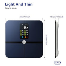 Load image into Gallery viewer, Posture Body Fat Scale, Extra Large Display Digital Bathroom Wireless Weight Scale Composition Analyzer with Heart Rate Heart Index &amp; Body Shape Index with Free APP 400Lb Black
