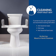 Load image into Gallery viewer, Bemis Assist Toilet Seat with Built-in Support Handles, Hinges Never Loosen, Fits Round and Elongated
