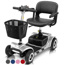 Load image into Gallery viewer, Vive 4 Wheel Mobility Scooter - Electric Powered Wheelchair Device - Compact Heavy Duty Mobile for Travel, Adults, Elderly - Long Range Power Extended Battery with Charger &amp; Basket
