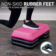 Load image into Gallery viewer, Freestyle STEP Exercise Step Platform, Circuit Size Stepper for Exercise at Home with 4 Stackable Risers for Height Adjustments
