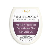 Load image into Gallery viewer, Bath Royale Round Toilet Seat Replacement with Cover BR500-01 Slow Close, Heavy Duty Sturdy, Stain-Resistant, No Jiggle and Easy to Clean, Fits All Toilet Brands, Executive Series - Biscuit/Linen,
