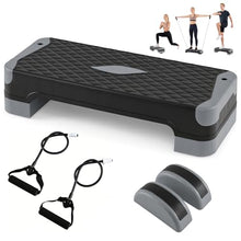 Load image into Gallery viewer, Goplus 3-in-1 Aerobic Step Platform, 600 LBS Adjustable Exercise Stepper with 4-Level Risers, Balance Trainers, (Gray)

