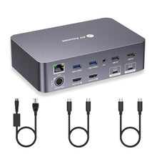 Load image into Gallery viewer, AV Access KVM Switch Dock 2 Monitors 2 Laptops, 4K KVM Switch Dual HDMI Monitor, 2 USB-C MST Ports, 60W PD for Each PC, 1G Ethernet, EDID Emulation, 2K@144Hz,1080P@240Hz,Ideal for Home Office
