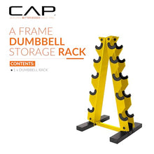 Load image into Gallery viewer, CAP A-Frame Dumbbell Hand Weight Vertical Storage Rack - Yellow
