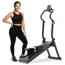 Load image into Gallery viewer, Magnetic Stair Stepper for Home, 16-Level Adjustable Resistance up to 77LBS, 350LBS Capacity, with Cup Holder &amp; Bluetooth APP, Folding Compact Cardio Climber(Black)

