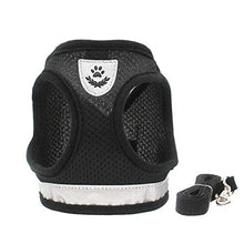 Load image into Gallery viewer, FEimaX Dog Harness and Leash Set for Walking, Soft Mesh Adjustable Easy Control Lightweight Cat Vest Harnesses with Reflective Strips, Escape Proof Small Dogs Cats Vests (Black, X-Small)
