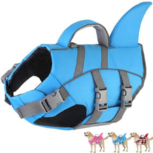 Load image into Gallery viewer, Dogcheer Dog Harness-Style Life Jacket Shark, Reflective Dog Life Vest for Swimming Boating, Adjustable Puppy Swim Vest, Pet Floating Device for Small Medium Large Dogs - Blue, L
