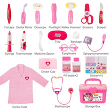 Load image into Gallery viewer, Liberry Doctor Kit for Toddlers 3 4 5 Years Old, Kids Doctor Play Set for Girls Boys Toy, Pretend Play Medical Kit with Stethoscope &amp; Costume for Christmas Birthday Gift Pink
