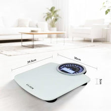 Load image into Gallery viewer, EILISON Highly Advance 2-in-1 Digital &amp; Analog Weighing Scale for Body Weight-400lbs, 4 High Precison GX Sensor Accurate, Thick Tempered Glass, Extra Large Display (White)
