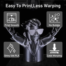 Load image into Gallery viewer, DO3D Silk Black PLA Satin Shiny 3D Printer Filament, 1.75mm Diameter 1kg Spool 2.2lbs for FDM 3D Printers
