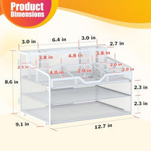 Load image into Gallery viewer, Docnest 3 Tier Mesh Desk Organizer for Paper Office Supplies – Multi-Functional Letter Tray with 5 Adjustable Compartments, 3 Pen Holders, Desktop Storage for Files, Mail, Stationery – White
