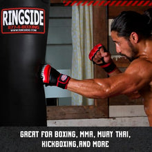 Load image into Gallery viewer, Ringside 100 lb Powerhide Heavy Bag for Boxing, MMA, Muay Thai &amp; Kickboxing, Soft Filled Punching Bag with Foam Liner, Chain &amp; Swivel Included, Black
