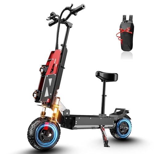 Adult Electric Scooter 60V 6000W Dual Motor Fast Folding Scooter with 3-Speed Variable Top Speed 60 mph Range 55 mph Off-Road 11' Tires