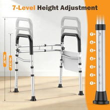 Load image into Gallery viewer, Toilet Safety Rails for Seniors, Adjustable Height &amp; Width Toilet Safety Frame with Handles (350LB Capacity), Elderly Assistance Products for Handicapped, Foldable Toilet Bars Fits Any Toilet
