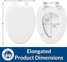 Load image into Gallery viewer, Mayfair Linden Slow Close Toilet Seat, Non Slip Heavy Duty Wood, Easy Install, Elongated, White
