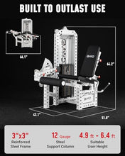 Load image into Gallery viewer, GMWD Leg Extension and Curl Machine with 255LB Weight Stack, Adjustable Seated Leg Extension and Lying Leg Curl Machine with 1:2 Ratio, Leg Workout Equipment with Band Pegs, White
