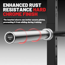Load image into Gallery viewer, 7FT Olympic Barbell 45 lb Barbell 2 INCH 1000lbs Capacity Olympic Bar with Moderate Knurling -Black and Silver
