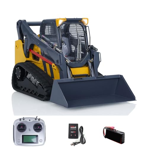 1/14 RC Hydraulic Skid-Steer Loader SM770 RTR Radio Control Construction Vehicle Light Sound System Motor (Yellow and Grey)