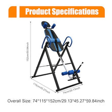 Load image into Gallery viewer, Marsyyds Inversion Table, 330.7lbs Capacity Heavy Duty Inversion Table Heavy Duty Strength Training Inversion Equipment w/Headrest &amp; Adjustable Protective Belt for Back Pain Muscle Tension (Blue)
