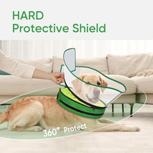 Load image into Gallery viewer, Sponge Dog Cone Collar, Dog Donut Collar After Surgery with Clear Shield, Adjustable Soft Cone for Dogs to Stop Licking-Comfy Cone for Large Medium Small Dogs (Kiwi,L)
