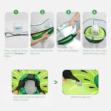Load image into Gallery viewer, Supet Raised Inflatable Dog Cone After Surgery - Adjustable Recovery Donut Collar with Removable Shield to Stop Licking Wounds &amp; Protect Stitches - Soft Dog Cone Alternative for Large Dogs (Kiwi,L)
