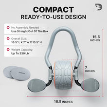 Load image into Gallery viewer, DMoose Fitness Ab Roller Wheel with Elbow Support &amp; 2 Knee Pads - Abdominal Exercise Trainer for Core Strength Training (Grey)
