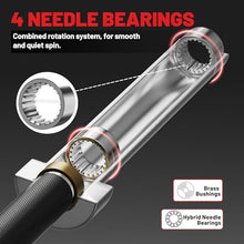 Load image into Gallery viewer, 7FT Olympic Barbell 45 lb Barbell 2 INCH 1000lbs Capacity Olympic Bar with Moderate Knurling -Black and Silver
