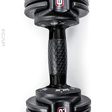 Load image into Gallery viewer, CAP 12.5 lb Pair ADJUSTABELL Adjustable Dumbbell with Contoured Full Rotation Handle, Honeycomb Design, Black

