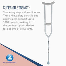 Load image into Gallery viewer, Dynarex Bariatric HD Steel Tall Adult Crutches - Extra Heavy Duty Bariatric Crutches with Underarm Pads
