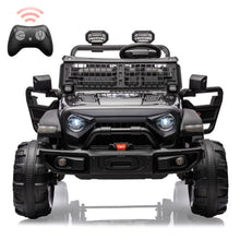 Load image into Gallery viewer, 24V Ride On Toys for Big Kids, Electric Car for Kids, 2 Seater Jeep Electric Car, with Suspension, 3 Speed Modes, LED Lights Black
