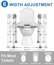 Load image into Gallery viewer, HOMLAND Raised Toilet Seat with Handles, Toilet Seat Riser for Seniors with Adjustable Height &amp; Width

