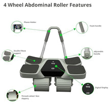 Load image into Gallery viewer, 2026 New 4-Wheel Abdominal Roller with Elbow Support : Latest Upgraded High-Performance Exercise Machine
