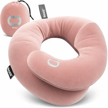 Load image into Gallery viewer, BCOZZY Travel Neck Pillow for Airplane– Patented Double Support for Head, Neck, and Chin. Best for Long Flights, Plane Sleeping, and Car Rides. Adjustable Size. Fully Washable. Carry Bag. Large, Nude
