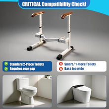 Load image into Gallery viewer, FSA/HSA Eligible Toilet Safety Rails for Elderly with Solid Wood Handles, Adjustable Height &amp; Width, Heavy Duty Thickened Toilet Safety Frame, 520 LBS Capacity, Handles for Disabled &amp; Seniors
