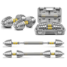 Load image into Gallery viewer, PHOEROS Adjustable Dumbbell Set - 44/66 LBS weights set, Dumbbell Barbell 3 in 1, Steel Dumbbells Pair with Connecting Rod for Adults Women Men Fitness Workout, Home Gym Exercise Training Equipment
