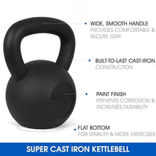 Load image into Gallery viewer, Yes4All Solid Cast Iron Kettlebell Weights Set – Great for Full Body Workout and Strength Training, 45lb
