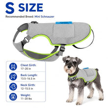 Load image into Gallery viewer, Dog Cooling Vest, Reflective Adjustable Cooling Harness, Ice Pack Pocket, Leash Ring Breathable Summer Vest Hot Weather Outdoor Walks (Grey, S)
