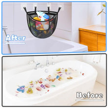 Load image into Gallery viewer, DOCMON Bath Toy Storage, Corner Bath Tub Toy Storage Holder with Bottom Zipper, Quick Release Bath Toy Organizer with Large Pocket, Mesh Shower Toy Holder Basket Net Bin for Bathtub Toys - Black
