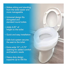 Load image into Gallery viewer, Carex Raised Toilet Seat with Extra Wide Opening - Toilet Seat Riser and Handicap Toilet Seat, White, 1 Count
