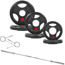 Load image into Gallery viewer, Fitvids 2 Inch Olympic Barbell Weight Plates and Bar Set, 5 FT Barbell Bar and 95 LB(2.5-25 LB)
